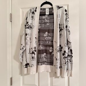 Disney Gray and White Knit Sweater